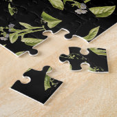 フラクタルを描く緑と黒の自然催眠 ジグソーパズル (側面)