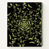 フラクタルを描く緑と黒の自然催眠 ノートブック (裏面)