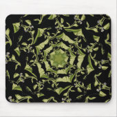 フラクタルを描く緑と黒の自然催眠 マウスパッド (正面)