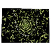 フラクタルを描く緑と黒の自然催眠 ラージペーパーバッグ (裏面)