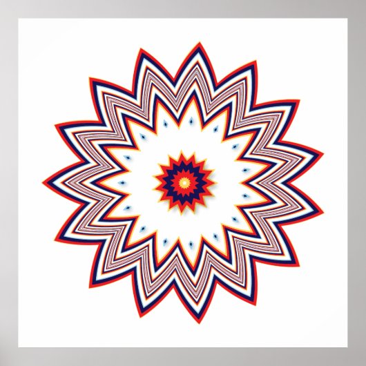フラクタルを描く赤花 ポスター (正面)