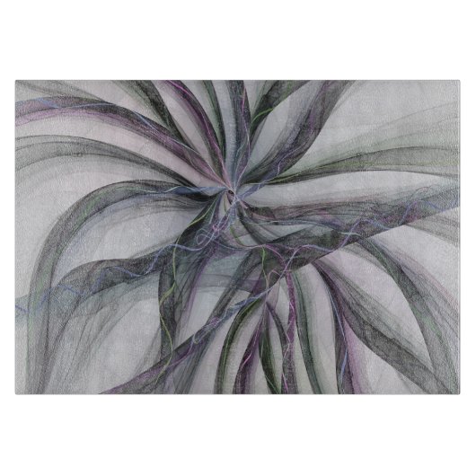 フラクタルを揺モダンらすフィレット動作抽象芸術 カッティングボード (正面)