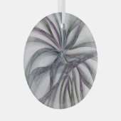 フラクタルを揺モダンらすフィレット動作抽象芸術 ガラスオーナメント (正面右)