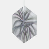 フラクタルを揺モダンらすフィレット動作抽象芸術 ガラスオーナメント (正面左)