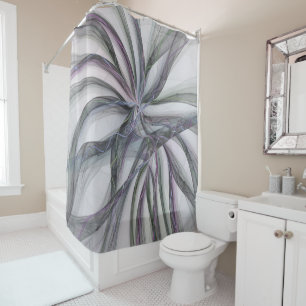 フラクタルを揺モダンらすフィレット動作抽象芸術 シャワーカーテン