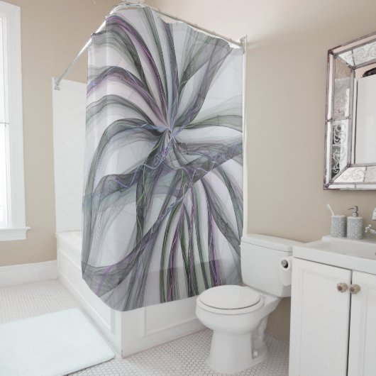 フラクタルを揺モダンらすフィレット動作抽象芸術 シャワーカーテン (インサイチュ)