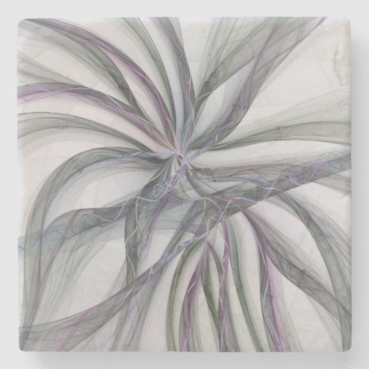 フラクタルを揺モダンらすフィレット動作抽象芸術 ストーンコースター (正面)