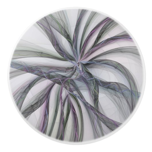 フラクタルを揺モダンらすフィレット動作抽象芸術 セラミックノブ (正面)