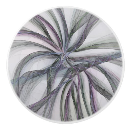 フラクタルを揺モダンらすフィレット動作抽象芸術 セラミックノブ (正面)