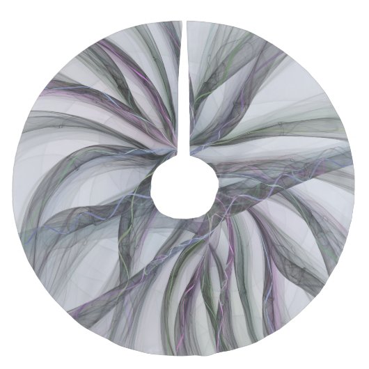 フラクタルを揺モダンらすフィレット動作抽象芸術 ブラッシュドポリエステルツリースカート (正面)