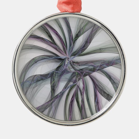 フラクタルを揺モダンらすフィレット動作抽象芸術 メタルオーナメント (正面)