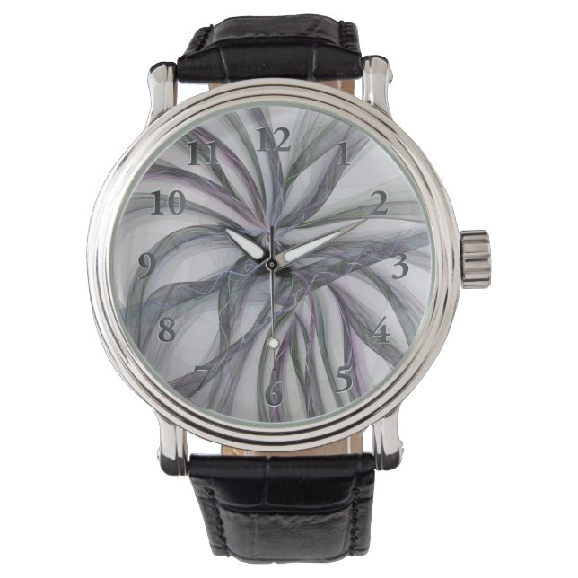 フラクタルを揺モダンらすフィレット動作抽象芸術 腕時計 (正面)