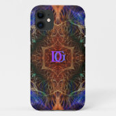 フラクタルアートインディゴアースカスタムモノグラム Case-Mate iPhoneケース (裏面)