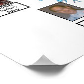 フラクタルアートツリーブルーフラワーファミリーツリーポスター ポスター (角)