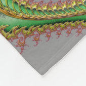 フラクタルアートデコスタイル緑金ゴールド灰色 フリースブランケット (角)