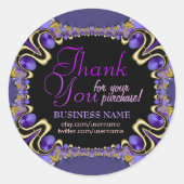 フラクタルアートパープル王室のくもの巣ビジネス ラウンドシール (正面)