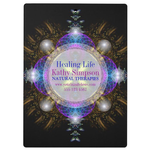 フラクタルアートヒーリングライフビジネスクリップボード クリップボード (裏面)