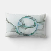 フラクタルアートブルーターコイズグレー抽象芸術エレガンス ランバークッション (裏面)