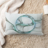 フラクタルアートブルーターコイズグレー抽象芸術エレガンス ランバークッション (ブランケット)