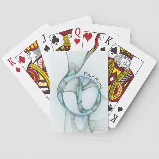フラクタルアートブルーターコイズグレー抽象芸術名 トランプ (裏面)