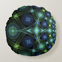フラクタルアートマンダラユニバースラウンド装飾用クッション ラウンドクッション