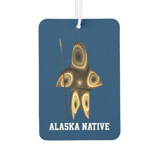 フラクタルイヌイットハンター – アラスカ先住民 カーエアーフレッシュナー (裏面)