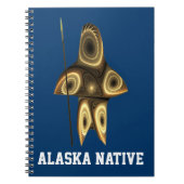 フラクタルイヌイットハンター – アラスカ先住民 ノートブック (正面)