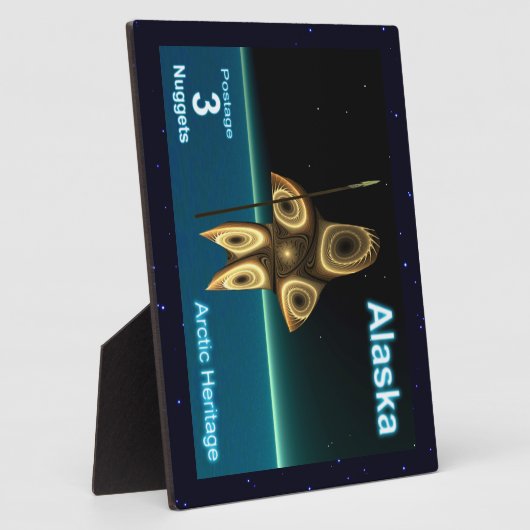 フラクタルイヌイットハンター – アラスカ送料 フォトプラーク (側面)