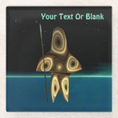 フラクタルイヌイットハンター ガラスコースター (正面)