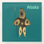 フラクタルイヌイットハンター ガラスコースター (正面)