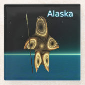 フラクタルイヌイットハンター ガラスコースター (正面)