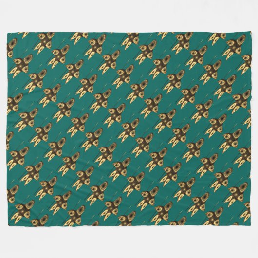 フラクタルイヌイットハンター フリースブランケット (正面(横))