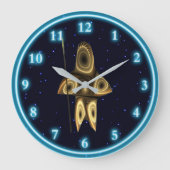 フラクタルイヌイットハンター ラージ壁時計 (正面)