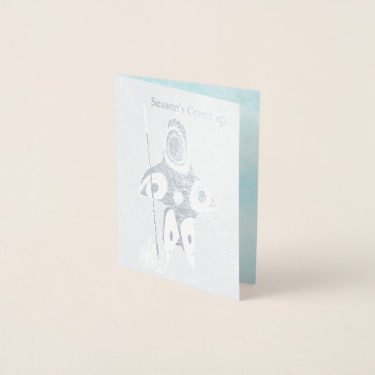 フラクタルイヌイットハンター – 季節の挨拶 箔カード (正面)