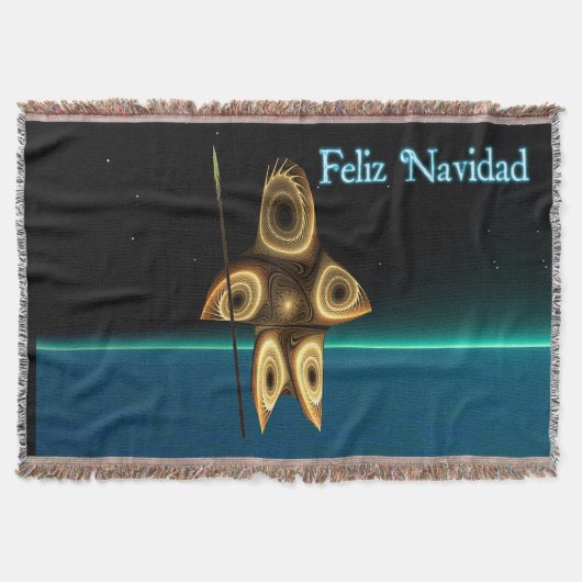 フラクタルイヌイットハンター – Feliz Navidad スローブランケット (正面)