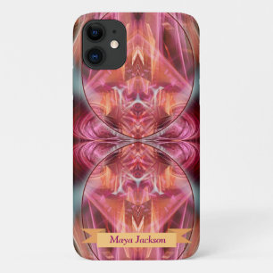 フラクタルウィスパー付き/名前をカスタムする iPhone 11 ケース