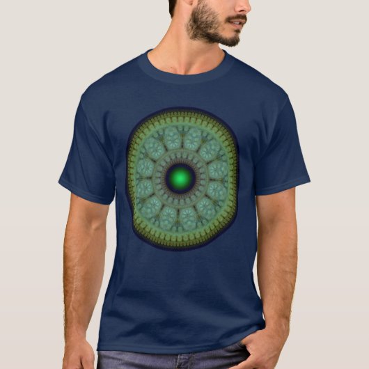 フラクタルオリエンタルな丸い模様 Tシャツ (正面)