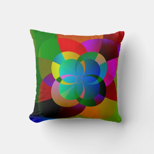 フラクタルカラフルアートワーク クッション (正面)