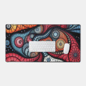 フラクタルカラフルスパイラルアート デスクマット (キーボード&マウス)