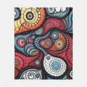 フラクタルカラフルスパイラルアート フリースブランケット (正面)