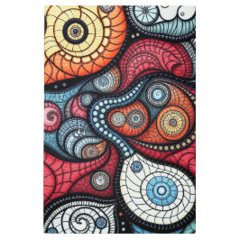 フラクタルカラフルスパイラルアート メタルプリント