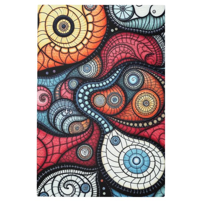 フラクタルカラフルスパイラルアート メタルプリント (正面)