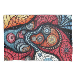 フラクタルカラフルスパイラルアート 枕カバー