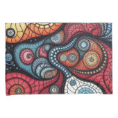 フラクタルカラフルスパイラルアート 枕カバー (正面右)