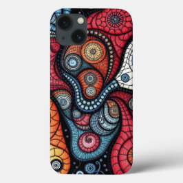 フラクタルカラフルスパイラルアート iPhone 13ケース
