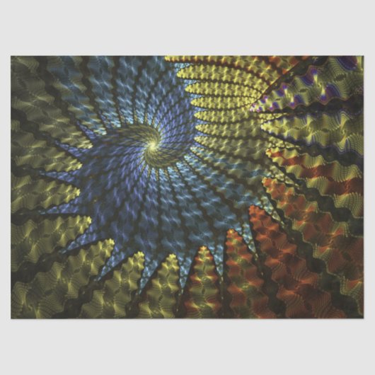 フラクタルカラフルスパイラル抽象芸術25デコページ 薄葉紙 (正面)