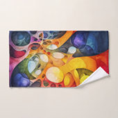 フラクタルカラフルパターン浴室用タオル一式 バスタオルセット (ハンドタオル)