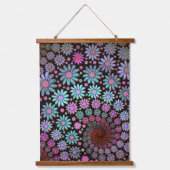 フラクタルカラフルフラワーズボホフローラデザイン 吊り下げ型タペストリー (正面)