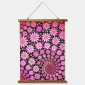 フラクタルカラフルフラワーズボホフローラデザイン 吊り下げ型タペストリー (正面2)