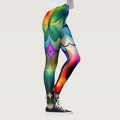 フラクタルカラフルフラワーレインボーパターン レギンス (右)